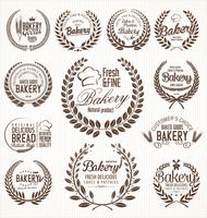 bakery retro  labels vector