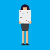 Worker with stack of papers vector