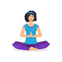 Training yoga woman vector