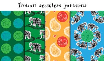 Seamless indian patterns set vector