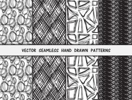 Hand drawn seamless patterns set vector