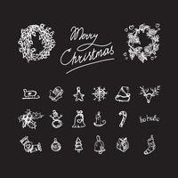 Merry Christmas icons vector