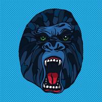 Growling gorilla tattoo vector