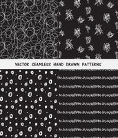 Hand drawn seamless patterns set vector