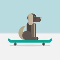 Dog sitting on a skateboard vector