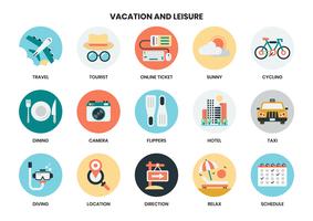 Vacation icons set for business vector