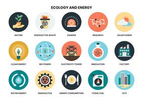 energy icons set for business vector
