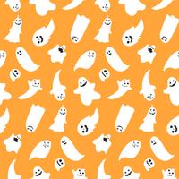 Seamless pattern from halloween emotional ghosts  vector