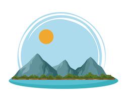 seashore landscape cartoon vector