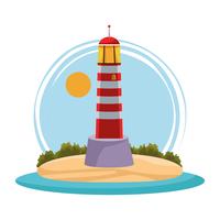 seashore landscape cartoon vector