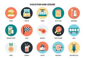Vacation icons set for business vector