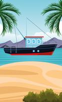 seashore landscape cartoon vector