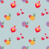 flat style happy valentines day pattern with love potion vector