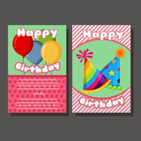 cute two happy birthday template card vector