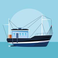 fishing boat cartoon vector