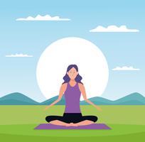 woman in yoga poses vector