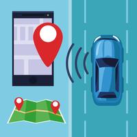 gps location car service concept vector