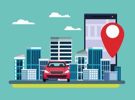 gps location car service concept vector