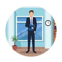 executive man cartoon vector