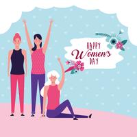 Tarjeta feliz día de la mujer vector