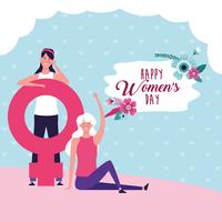 Happy women day card vector