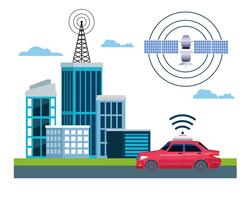 GPS concepto de servicio de coche de ubicación vector