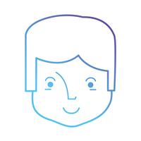 line avatar man head with hairstyle vector