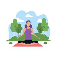 mujer en posturas de yoga