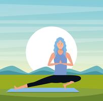 woman in yoga poses vector