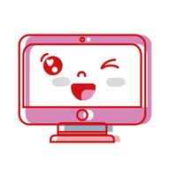 kawaii cute funny screen monitor vector