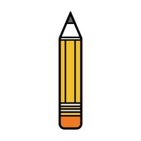 pencil school tool object design vector