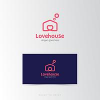 Logo Corporativo Amor Casa Simple Diseño vector