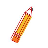 pencil school tool object design vector