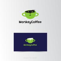 Logo Corporativo Mono Café Diseño Simple vector