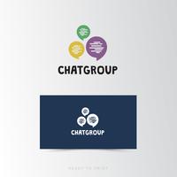 Logo Corporativo Chat Grupo Diseño Simple. vector