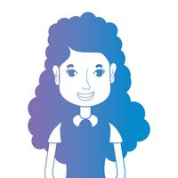 line avatar woman with hairstyle and blouse vector