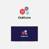 Logo corporativo chatlove simple diseño vector