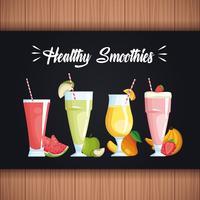 smoothies with fruit vector