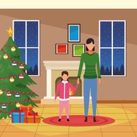 Merry Christmas in family vector