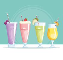 smoothies with fruit vector