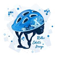 Casco azul con un estampado geométrico para super scooters. Moda deportiva para jóvenes, diseño de primavera. Ilustracion vectorial vector