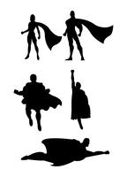 Superhero flying silhouettes