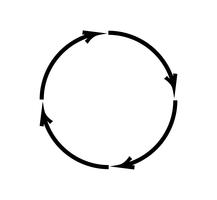 Recycling circle icon vector