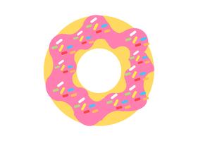 Sweet donut with cream and sprinkles on white vector