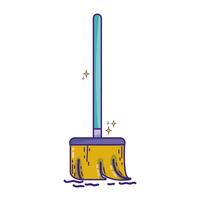 broom sweep equipment to clean house vector