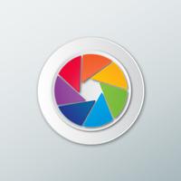 Icon rainbow color camera shutter vector