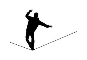 Man walking on a rope vector