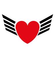 Red heart with wings vector