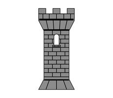 Vector de dibujos animados de la torre del castillo