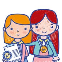 teacher with student to class education lesson vector